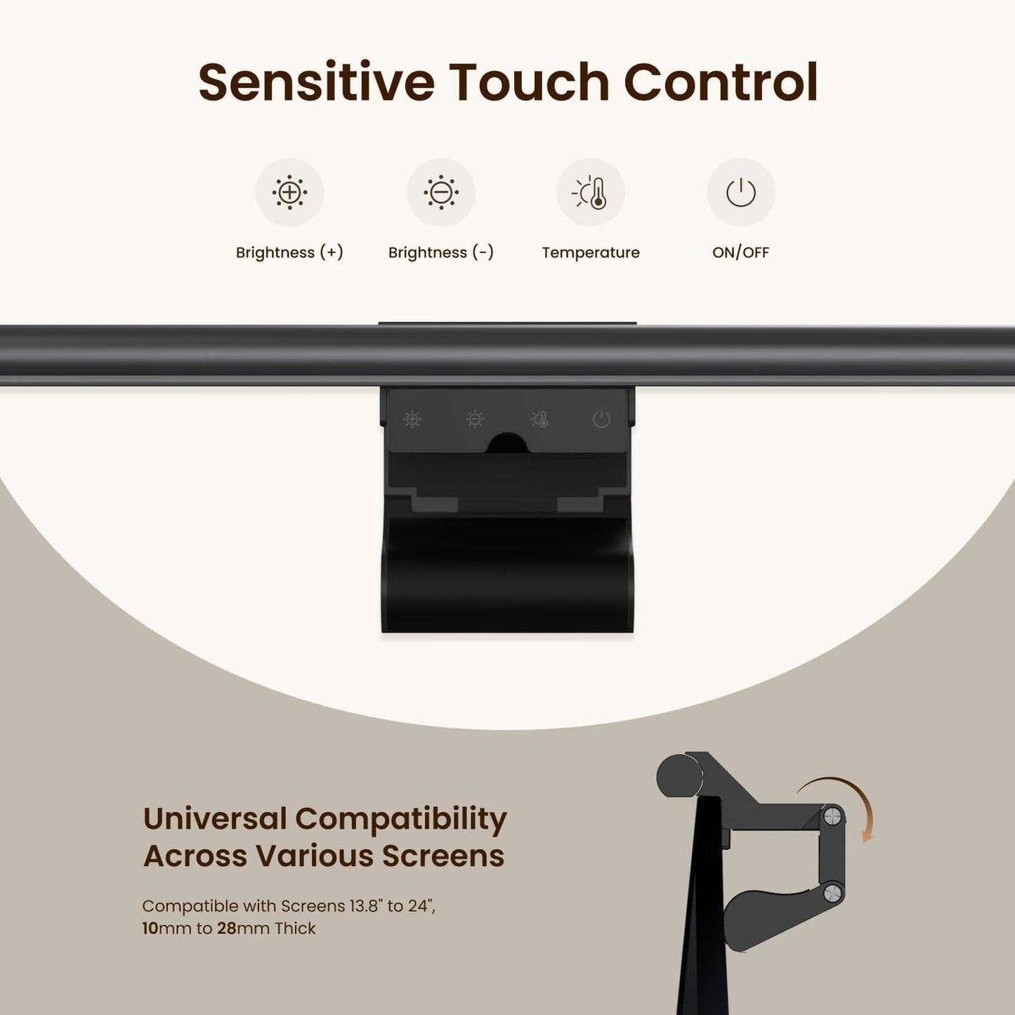 250LM Dimming YEELIGHT Monitor Light Bar, Computer Monitor Lamp, No Glare Eye-Care LED Screen Bar, Touch Control USB