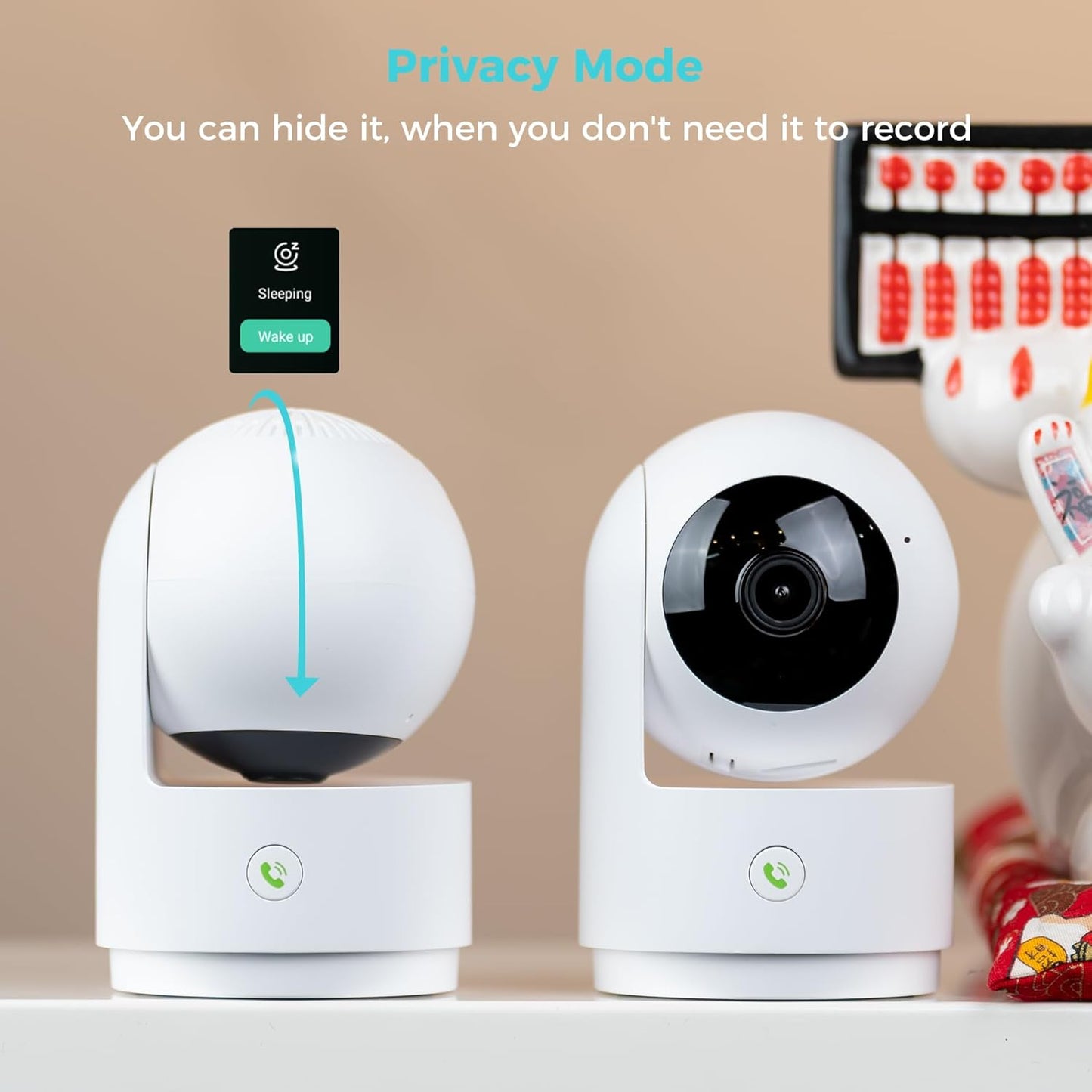 SOVMIKU 2K 5GHz 24/7 360 2-Way Setup, Alarm,180 Vicohome Indoor Security Camera, Wi-Fi, Plug-in, Recording, AI