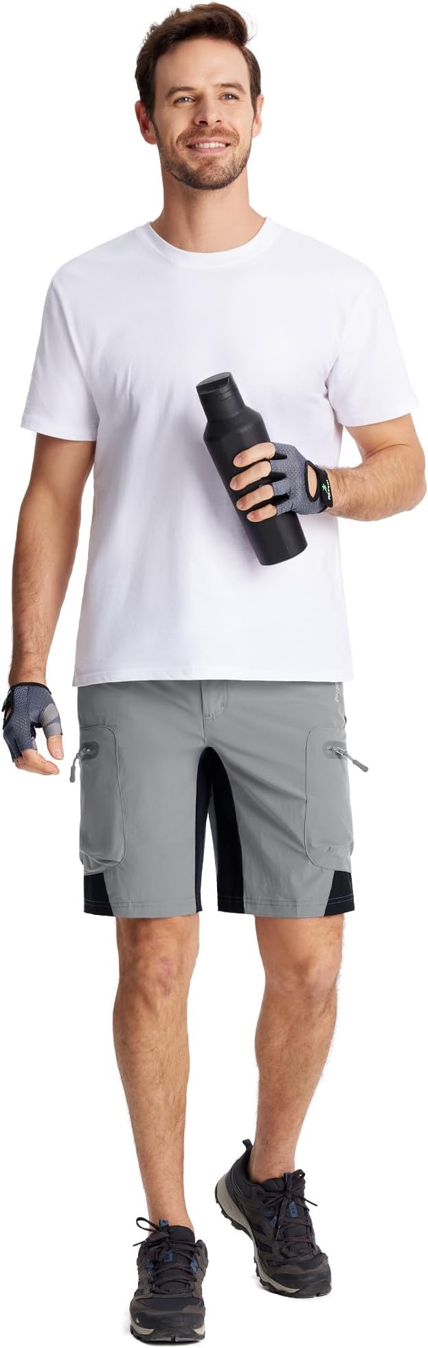 CRYSULLY Men's Hiking Cargo Shorts Outdoor Summer Lightweight Quick Dry Casual Shorts with 5 Pocket