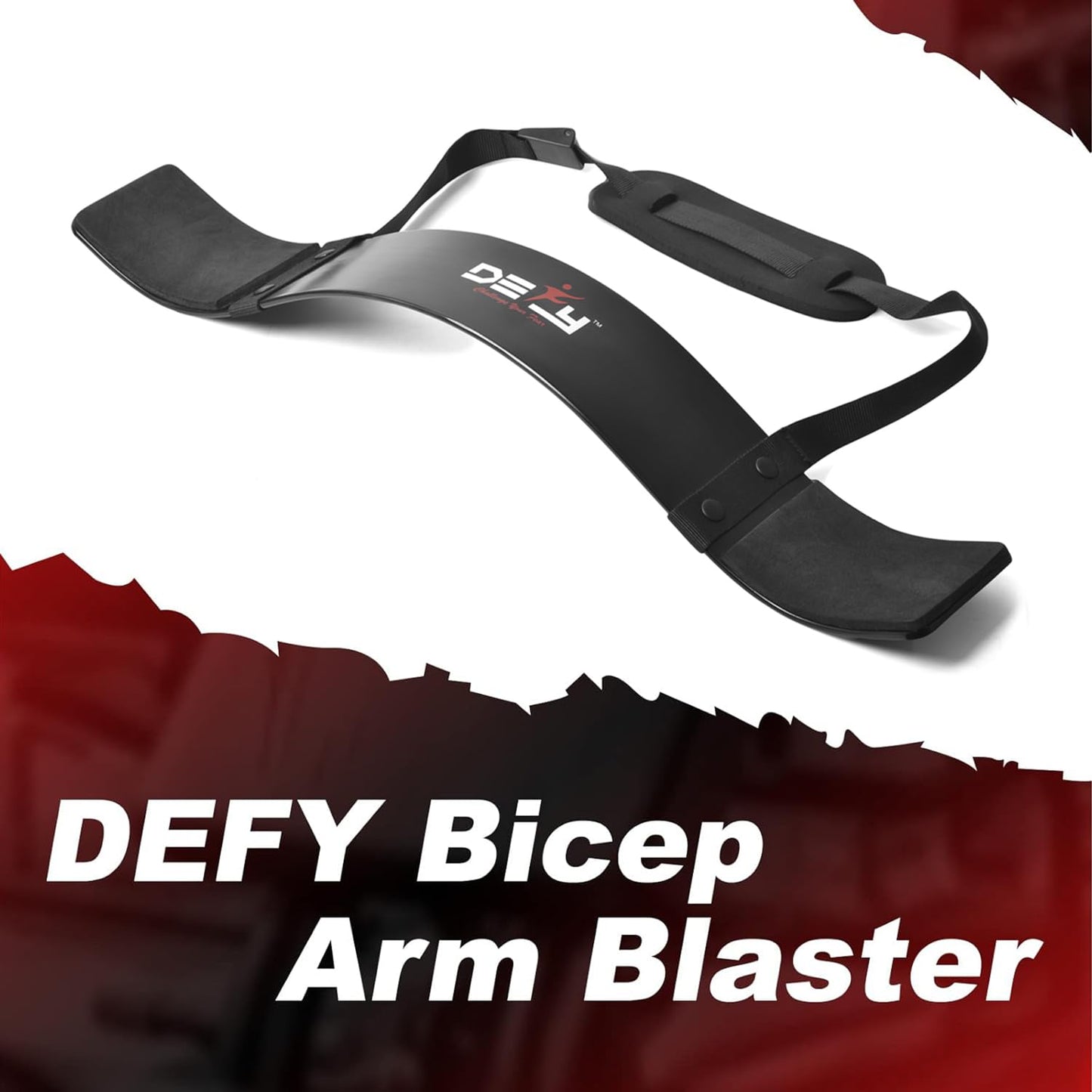 DEFY Arm Blaster for Biceps and Triceps Adjustable Curl Support with Durable 7mm Aluminum Plate and Neck Pad for Strength Training Bodybuilding isolator Curl Machine - Black
