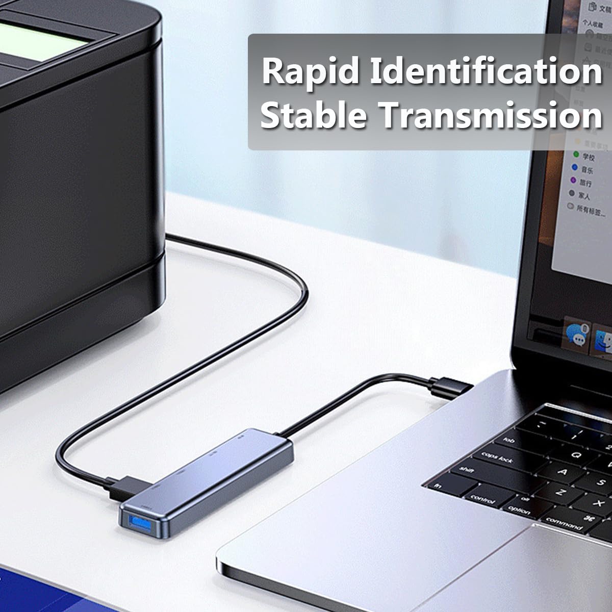 Znoogrn 5 1 3.0 5 in USB Hub, USB Extender with USB C Data Port, Ports USB Hub for Laptop, PC, Flash Drive, Mobile HDD