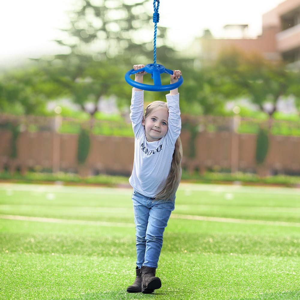 Ninja Wheel Obstacle for Kids Adults 360 Degrees Rotating Joint Jungle Gym Monkey Wheel Course Outdoor Indoor Playground Backyard Warrior Obstacle Course Slacking Line