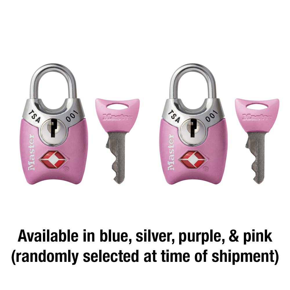 Master Lock 4689T TSA Approved Keyed Lock, 2 Pack, Colors May Vary