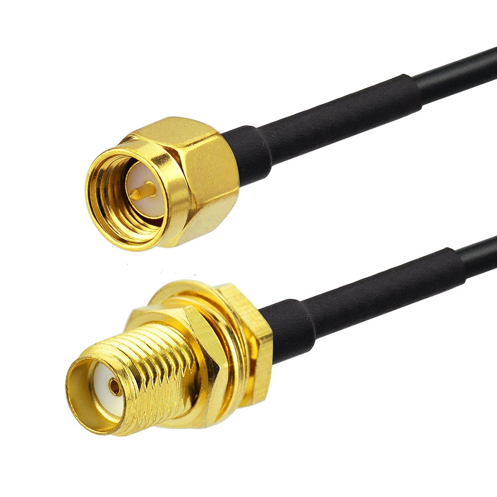 RG174 3m 10 (2-Pack) 4G BINGFU SMA Male to SMA Female Bulkhead Mount Antenna Extension Cable feet Compatible with LTE