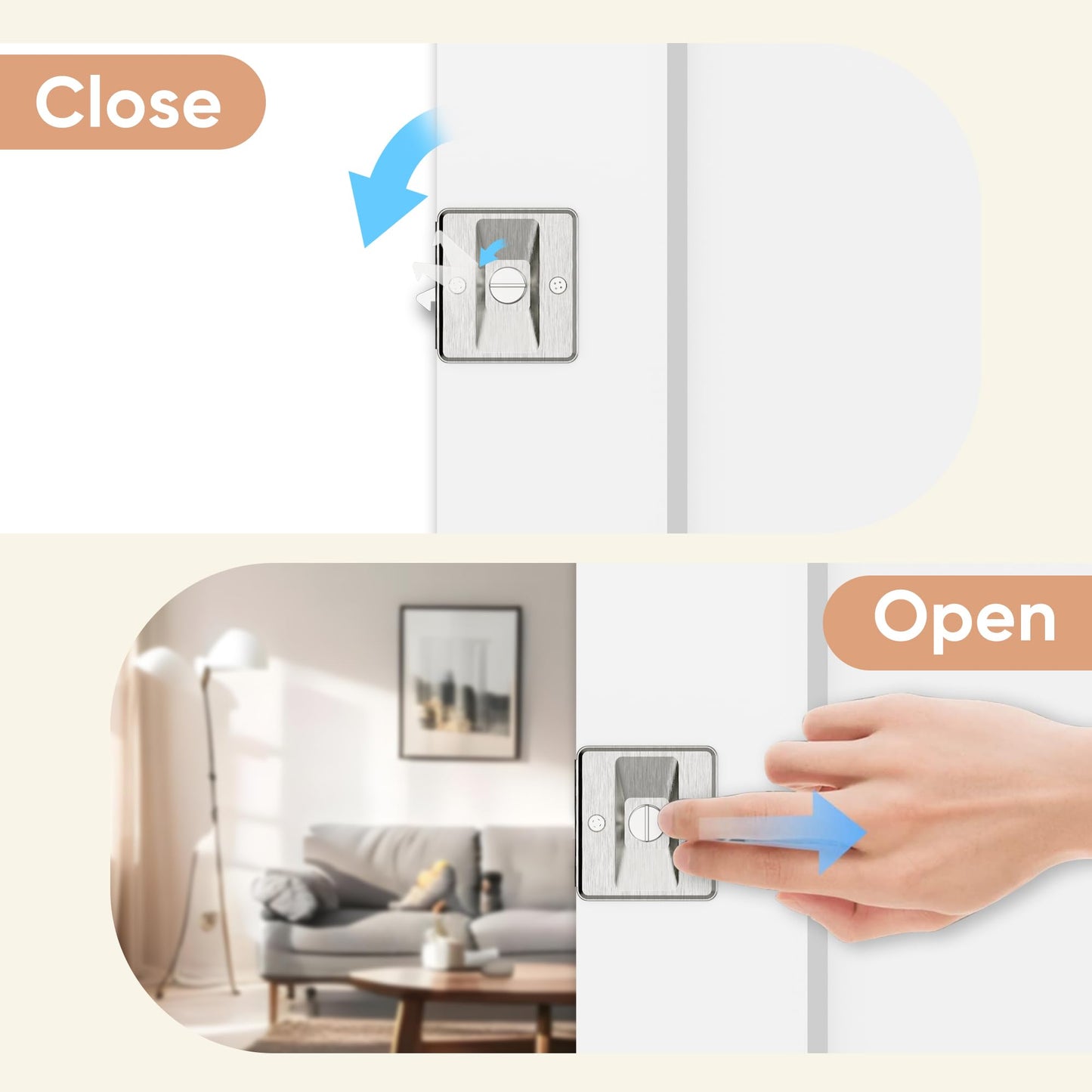 BARNSMITH 30in x 80in Sliding Pocket Door, Track Hardware and Frame Kits with 1-Panel White Paintable Door Slab & Satin Nickel Privacy Latch Included, Soft Close Mechanism, Durable and Smooth