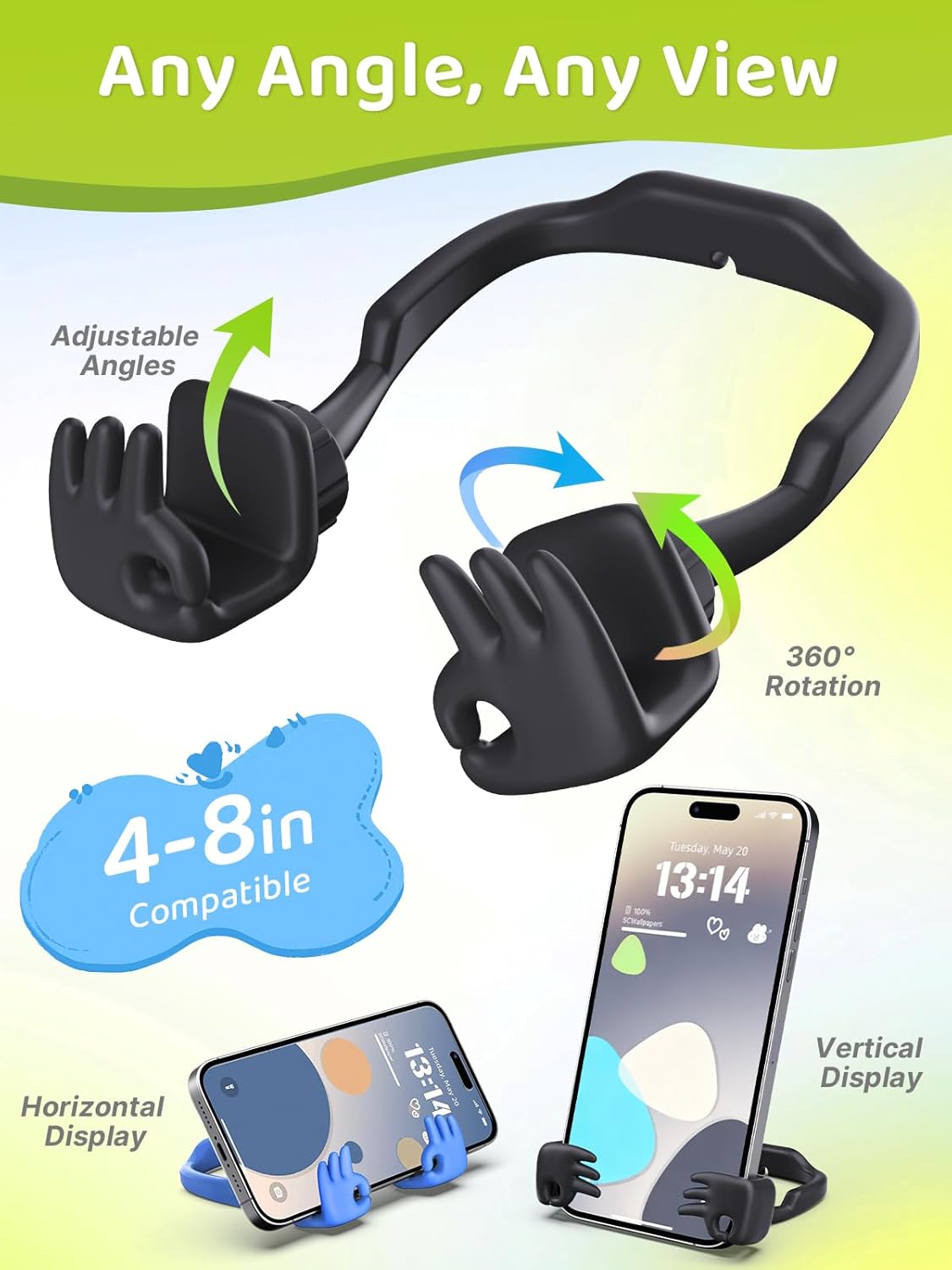 CALDEVER 2 Pack Gifts for Teens Boys Men Kids Cell Phone Stand: Teenage OK Sign Phone Holder for Desk Gift for Adults