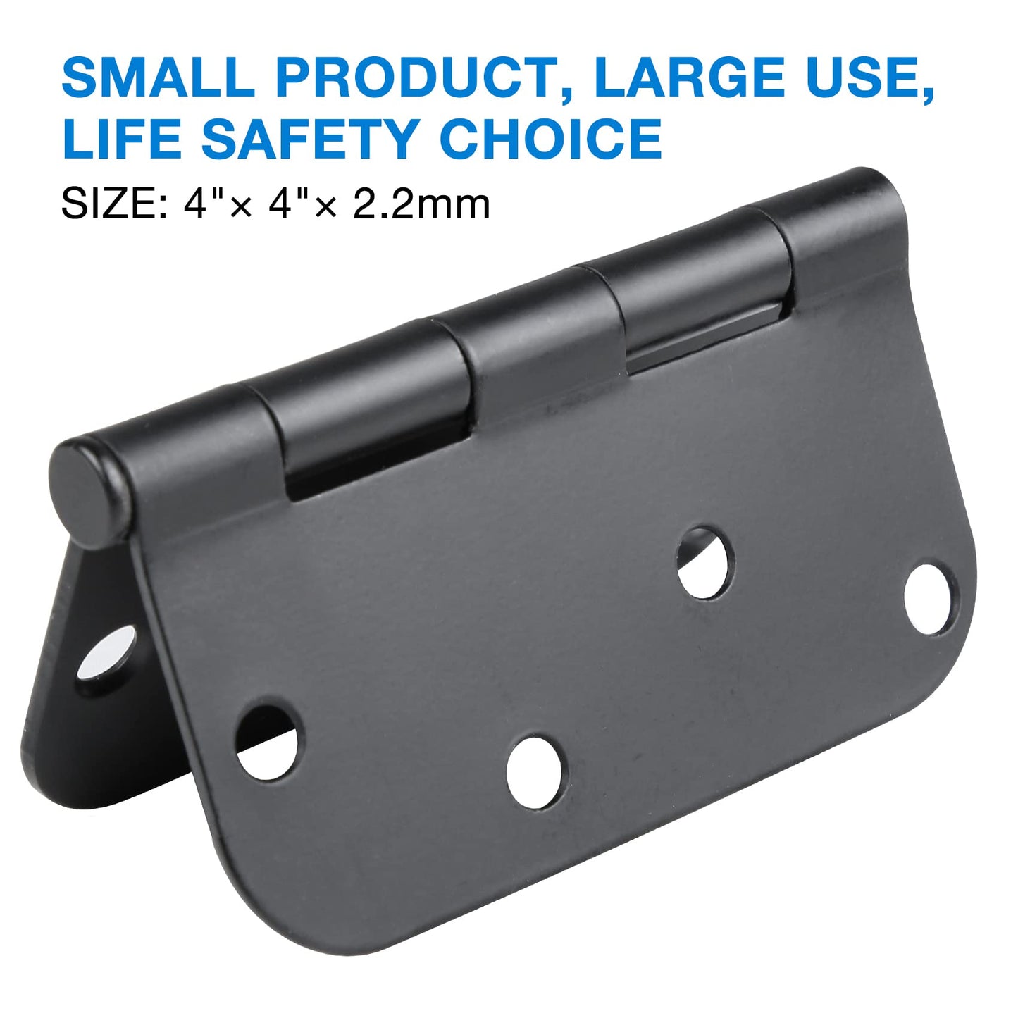 18 Pack Black Door Hinges 4 Inch x4 Rounded Heavy Duty Exterior Door Hinges Black Matte Black Hinges for Interior Doors,Front/Entry/Hinged/Steel/Barn-Style/Inside/Outside Door Hardware Hinge 8 Holes