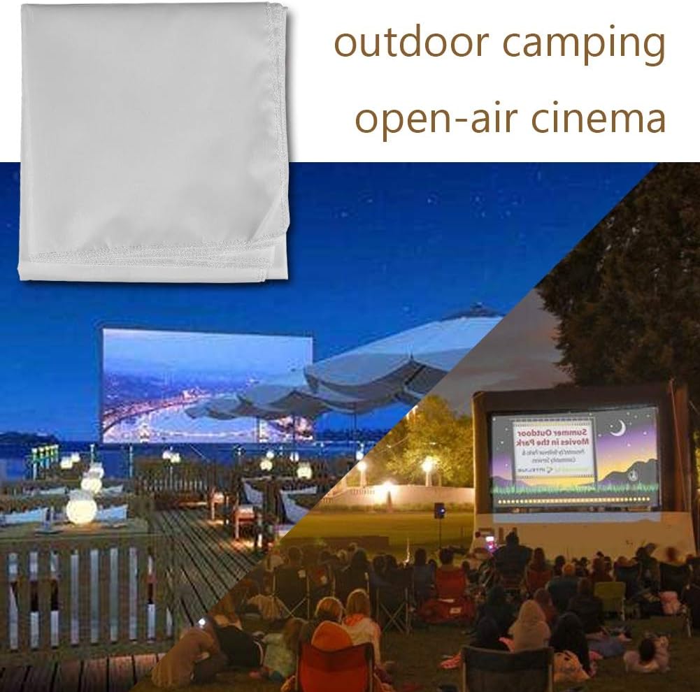 Zopsc 60-120 Inch 16:9 Anti-Reflective(120inch) Portable Projection Screen White Synthetic Polyester Fabric Projector