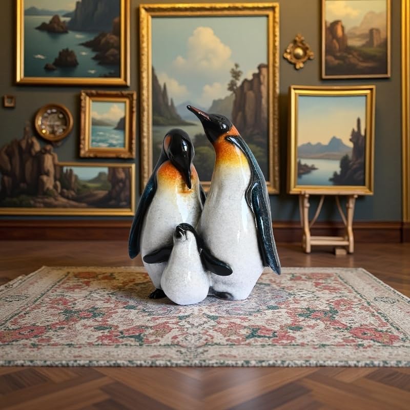 Skiennix Cute Penguin Family Statues - Charming Home Decor for Bedroom, Living Room & Office | Unique Gifts for Mom & Grandma