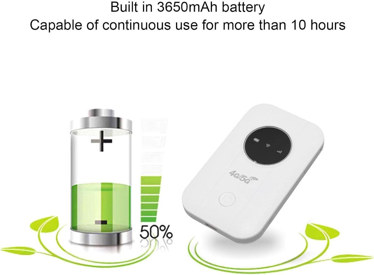 4G 300Mbps CAT4 10 3650mAh fosa Portable WiFi Hotspot, Mobile Hotspot Travel Router LTE SIM Card Router for Travel