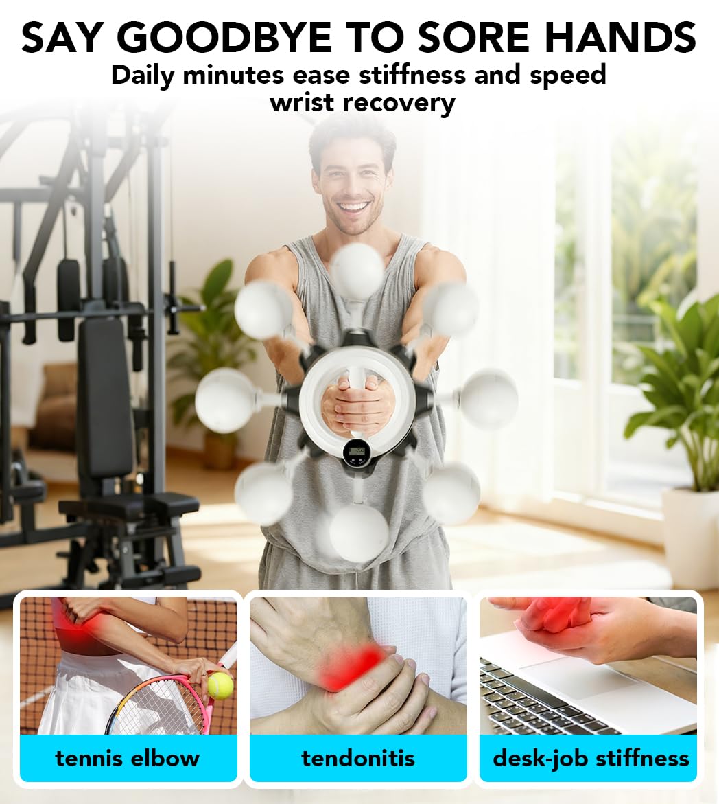 NIIFAWH Arm Workout Equipment, Shoulder Reliever for Women Chest and Shoulder Exercise Equipment for Men 360° Hand-Cran Forearm Fitness Trainer with Timing and Counting Functions for Home Gym