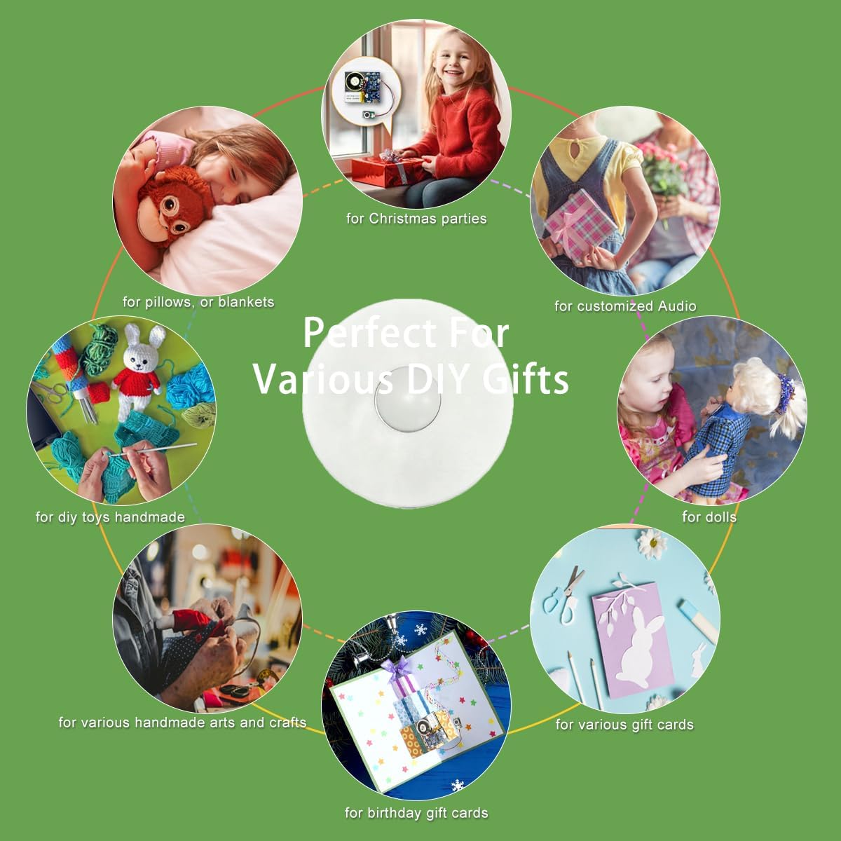 XLW 16 Min Voice Recorder,DIY Voice Recording Button for Stuffed Animals, Bear,Plush, Baby Doll,Pillow. Record Custom