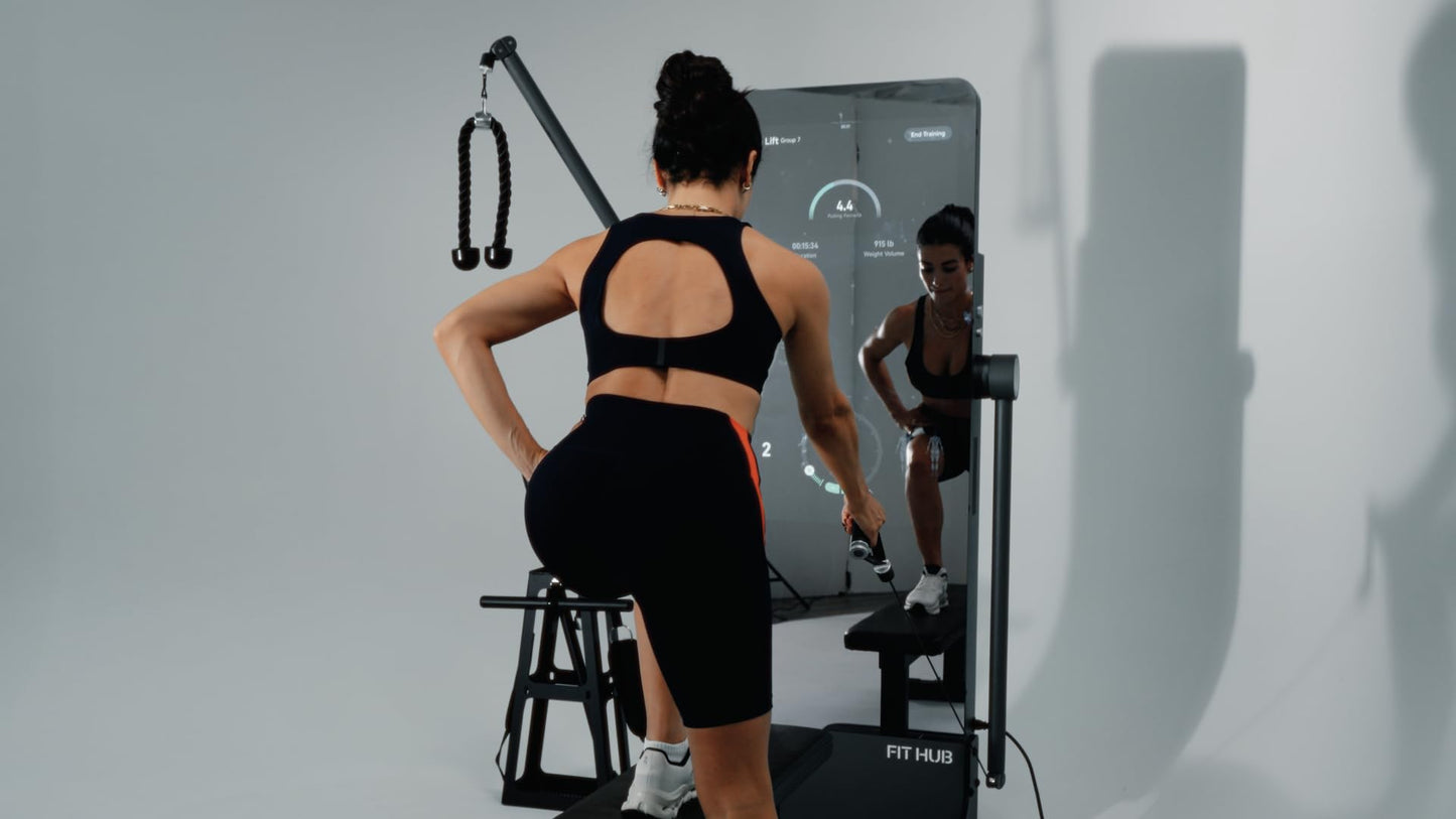 IMBODY Fitness Mirror, Wall-Mounted, Smart Fitness Mirror, 72-inch, Home Gym, Rectangular, 23.8-inch LED Touchscreen, 43-inch LED Touchscreen