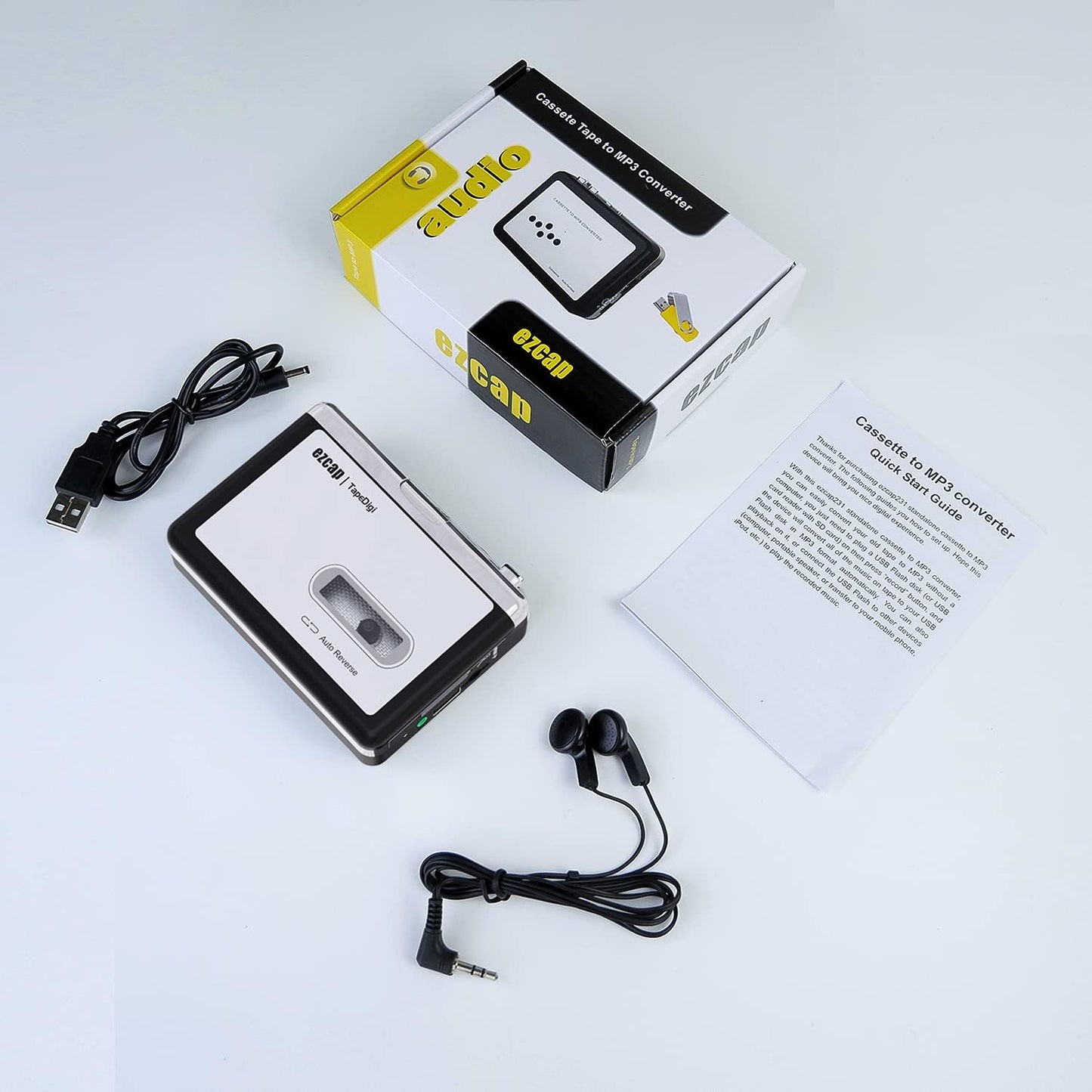 Cassette MP3 Cassette MP3 Ezcap to Converter, Digital Player Converts Tape to into USB Flash Drive, No PC Required No