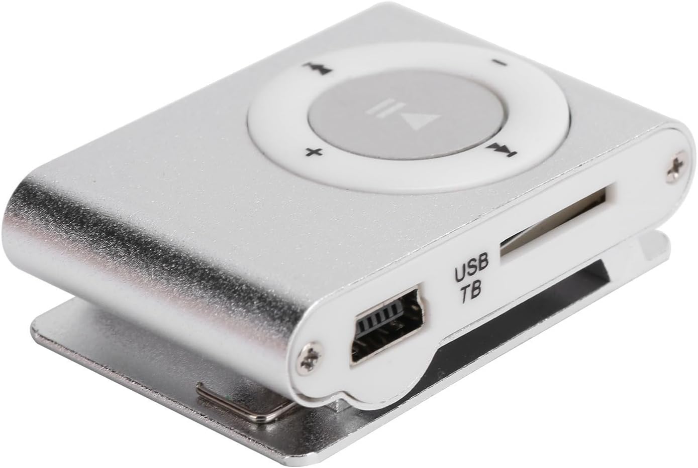 Yosoo Health Gear MP3 8GB Mini Player Portable Digital Music Player Silver, Back-Clip Wearable Sports Music Player