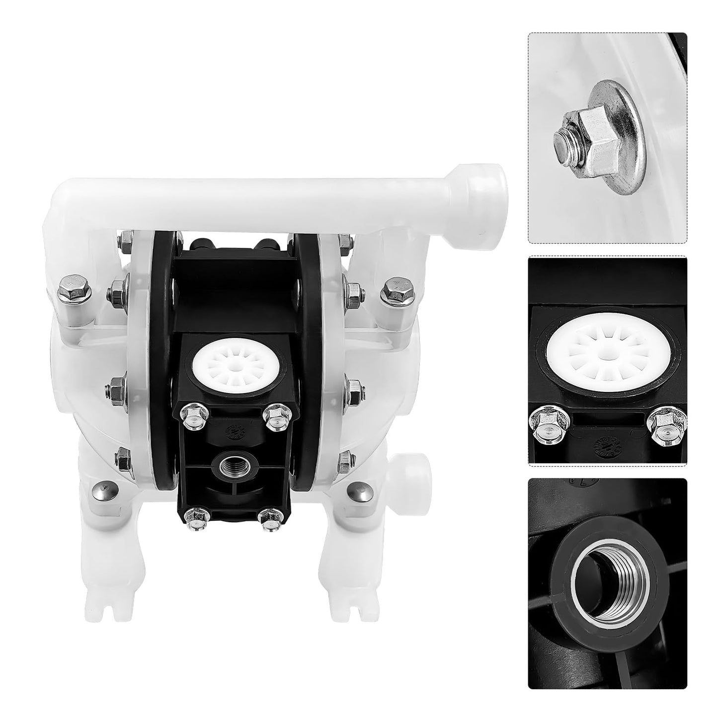 PD07P-APS-PTT Single Double Diaphragm Pump Compatible with Polypropylene PTFE, 15 gpm, 100 psi