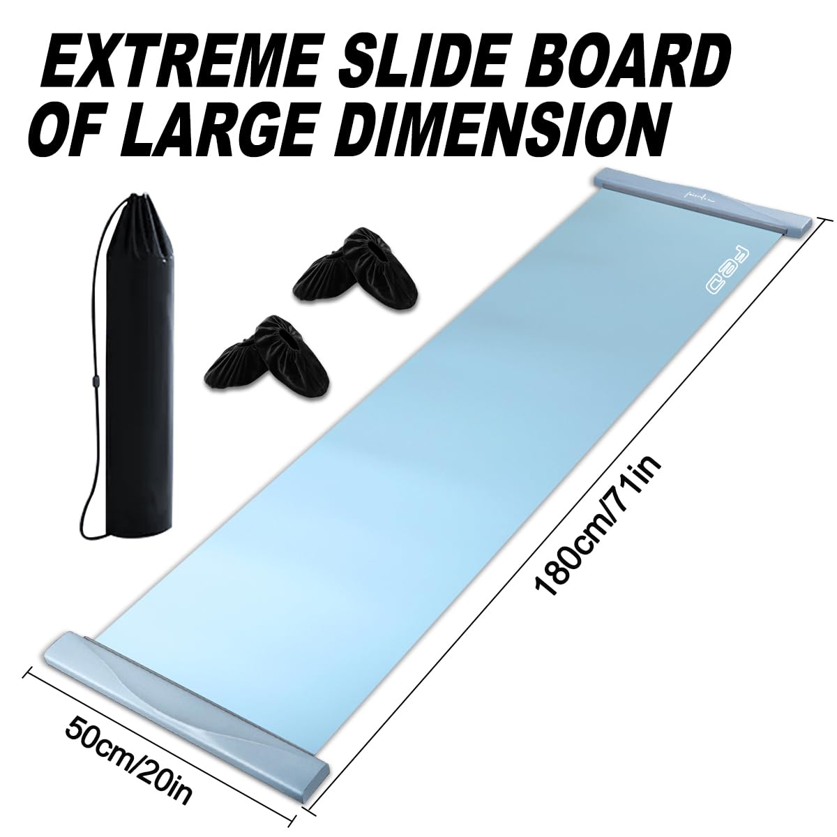 kasifei 6ft Slide Board, Portable Ice Hockey Training Aid, Hockey Training Equipment for Low-Impact, Home Gym Workout and Sports Training