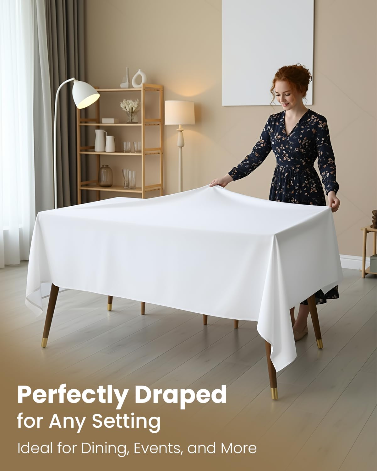 Utopia Kitchen Rectangle Table Cloth 2 Pack(90x132 Inches, White), Tablecloth Machine Washable, Polyester Table Cover for Dining, Buffet Parties, Picnics, Events, Weddings and Restaurants