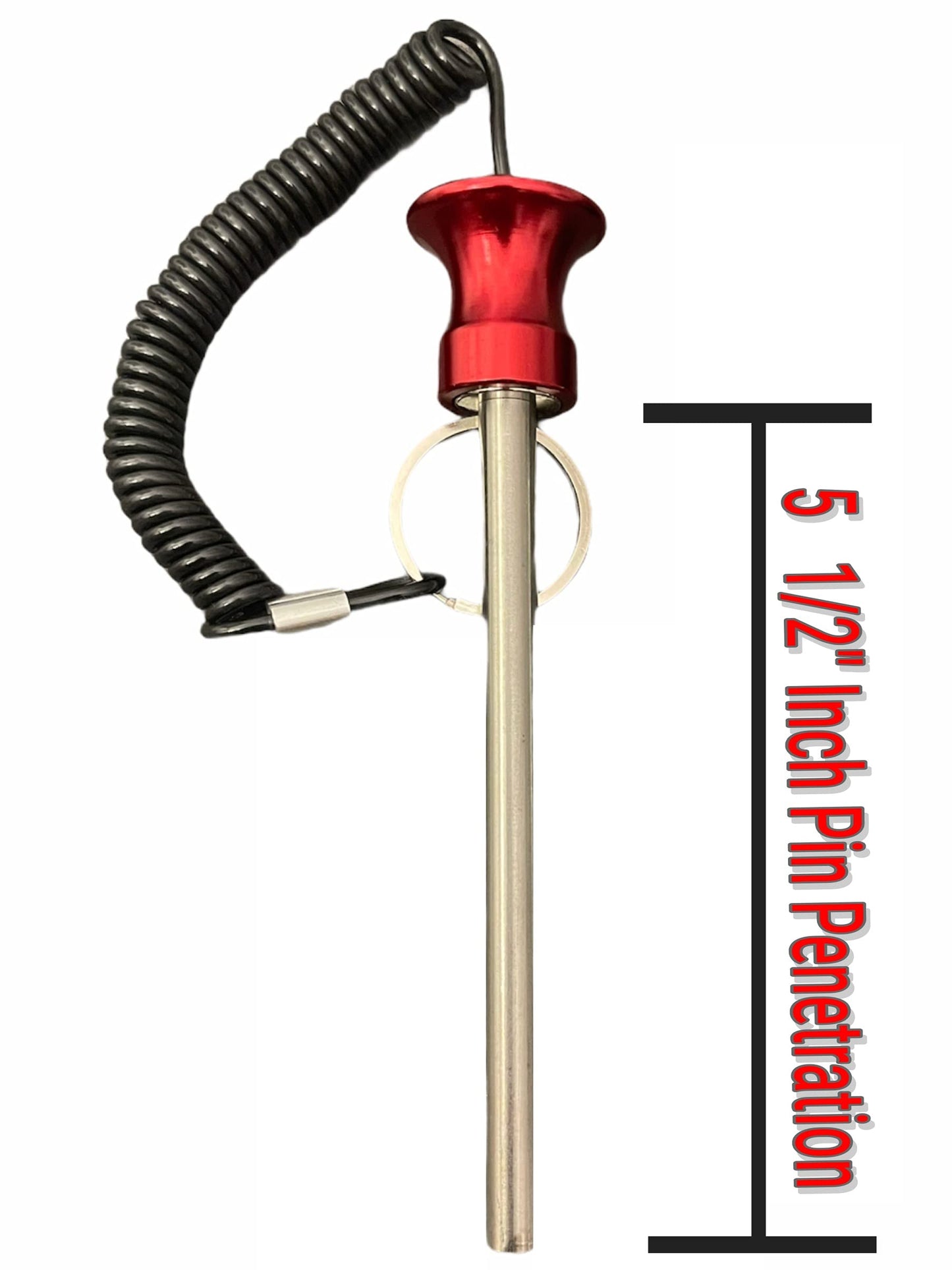 TreadLife Fitness Universal Weight Stack Pin for Commercial Gym or Home Gym | Heavy Duty Magnetic 3/8" Diameter Extra Long 5.5" Pin Insert | Health Club Grade Steel | Red