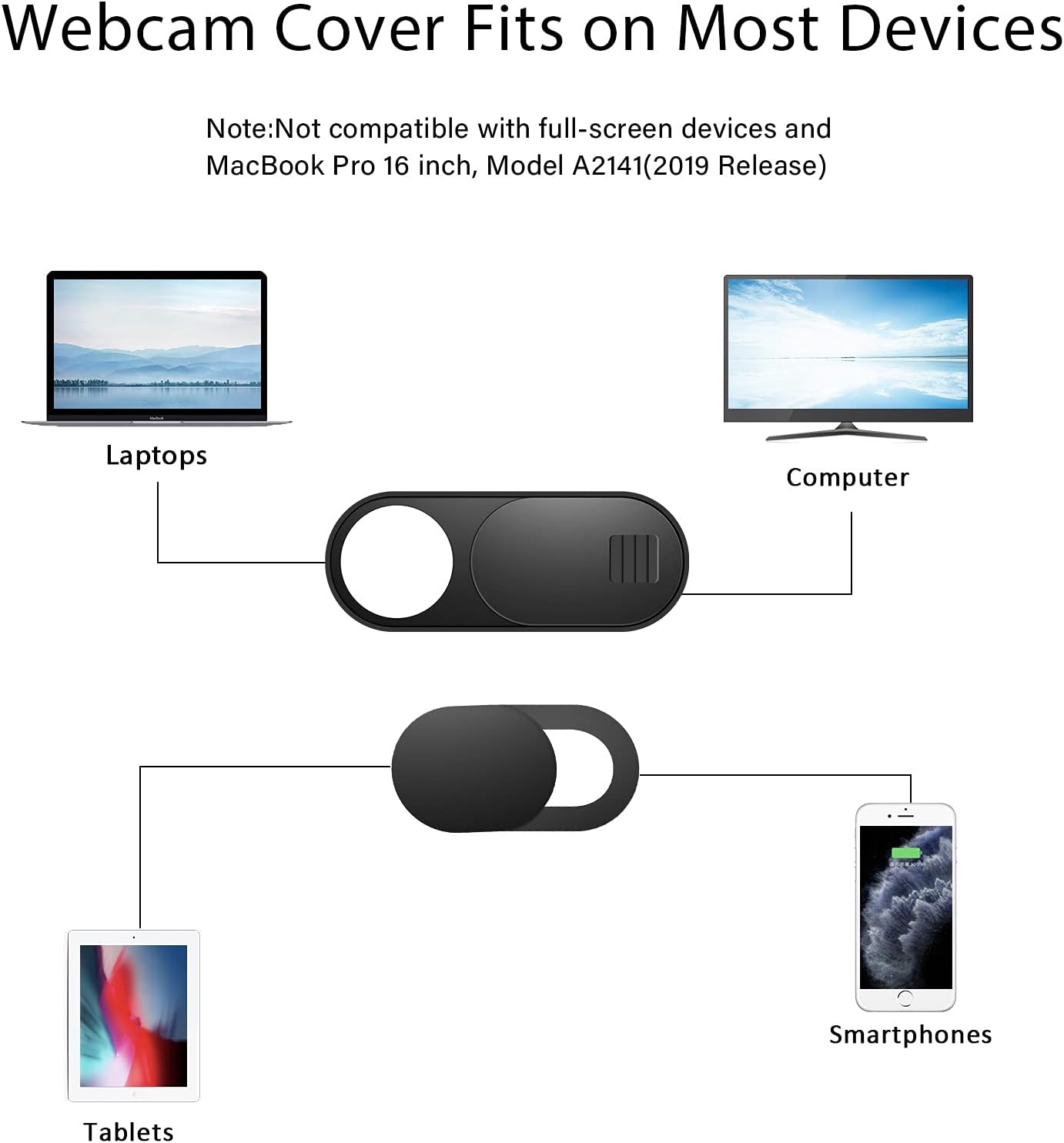 ZUCUCUC 12 Pack Laptop Camera Cover Slide, Webcam Cover, Phone Camera Cover, Ultra-Thin Computer Slide - Fits Most