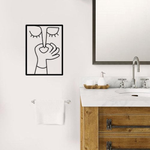 Goodangie00 Wall Art - Humorous Black Toilet Sign for Modern Bathroom Decor | 11.8" Hanging Artwork