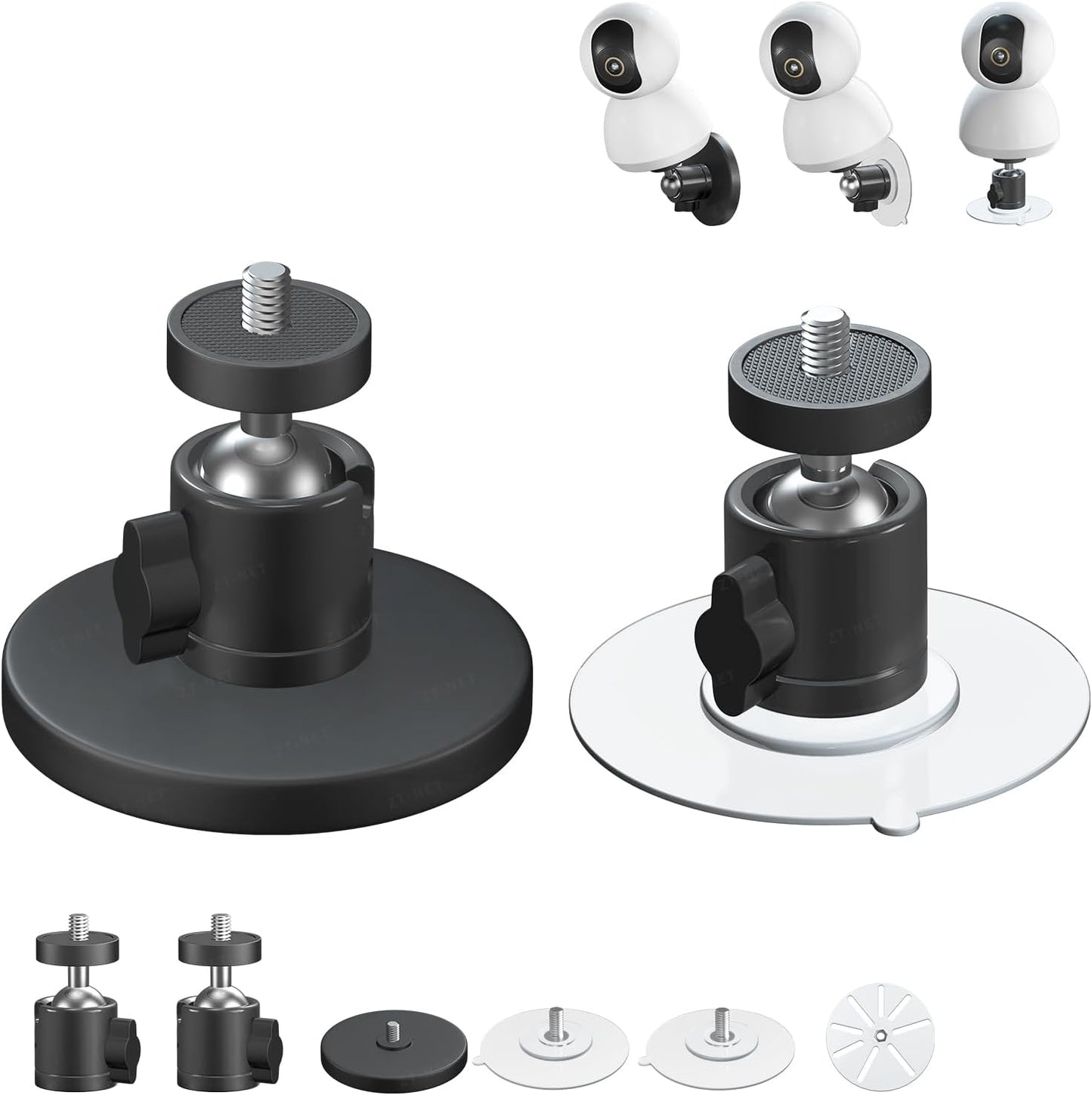 ZT-NET 24lb 1/4-20 Magnetic Camera Mount Base with Mini Ball Head Super Strong Rubber Coating Neodymium Magnet