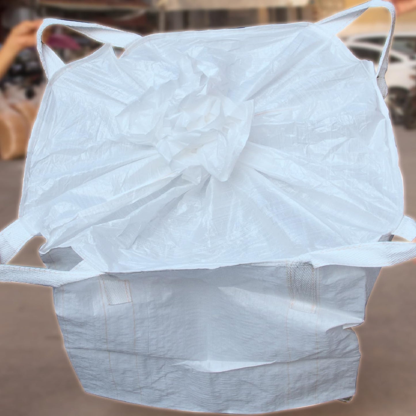 CFKJ 10 Pack FIBC Bulk Bag, 1 One Ton Bag, 35" L x 35" W x 43" H, 2200lbs SWL, Duffle Top Flat Bottom Four Loop FIBC Big