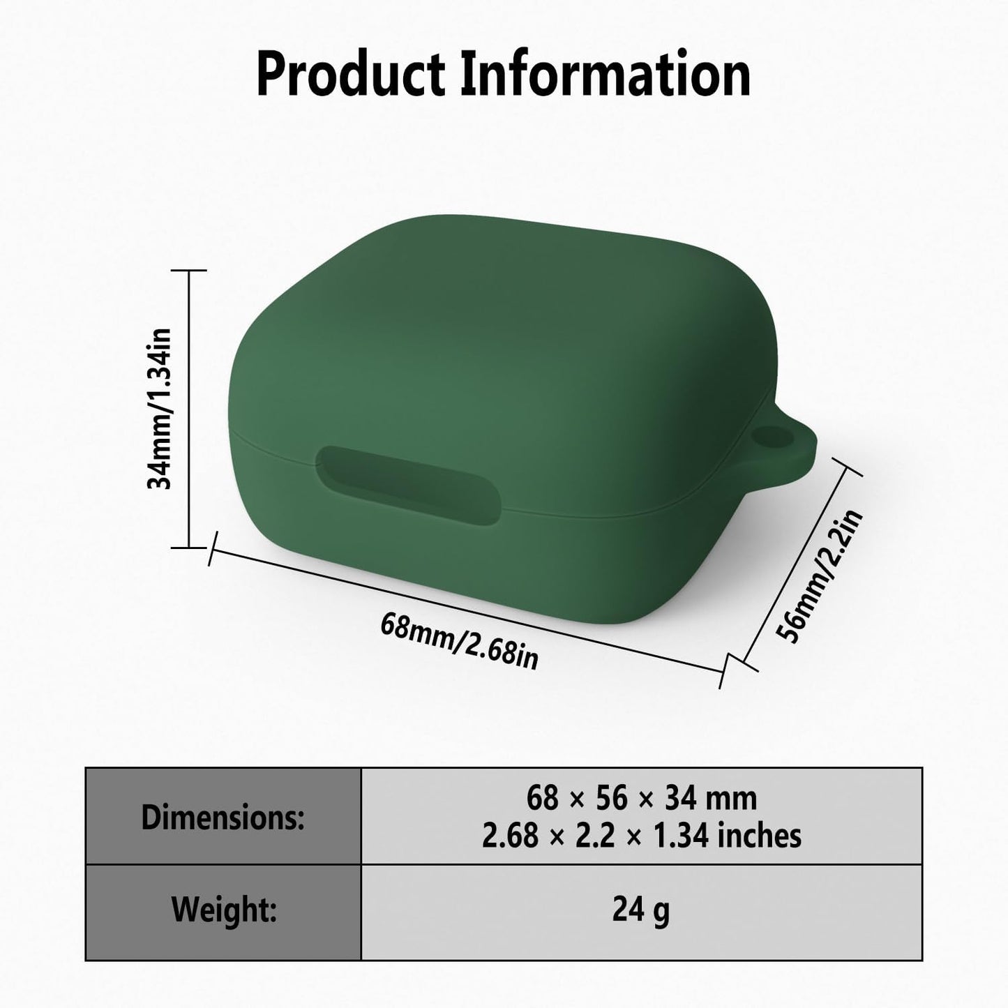 Geiomoo P30i, Silicone Case for Anker Soundcore Protective Cover with Carabiner (Emerald Green)