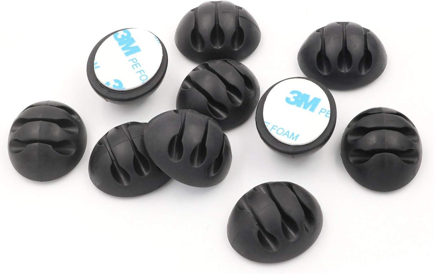 ENVISIONED 3M 10 Pack Pack) 10 Cable Clips with Self Adhesive, Cord Organizer for Desk Cable Management - of Black