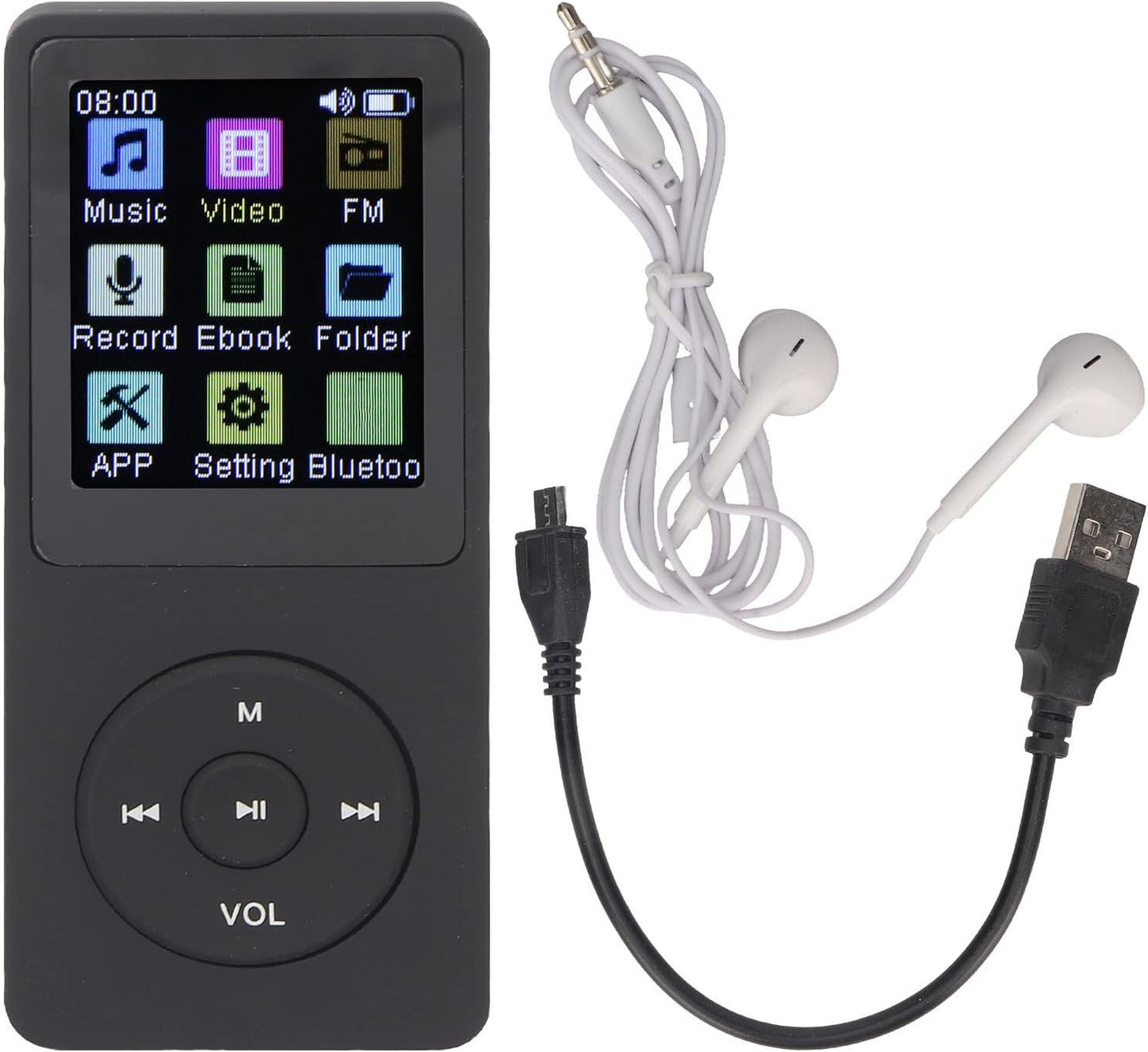 VBESTLIFE 32GB MP3 1.8 Inch 64GB Bluetooth Player with Speaker, E Book Reader and HiFi Sound, Expandable to for Running