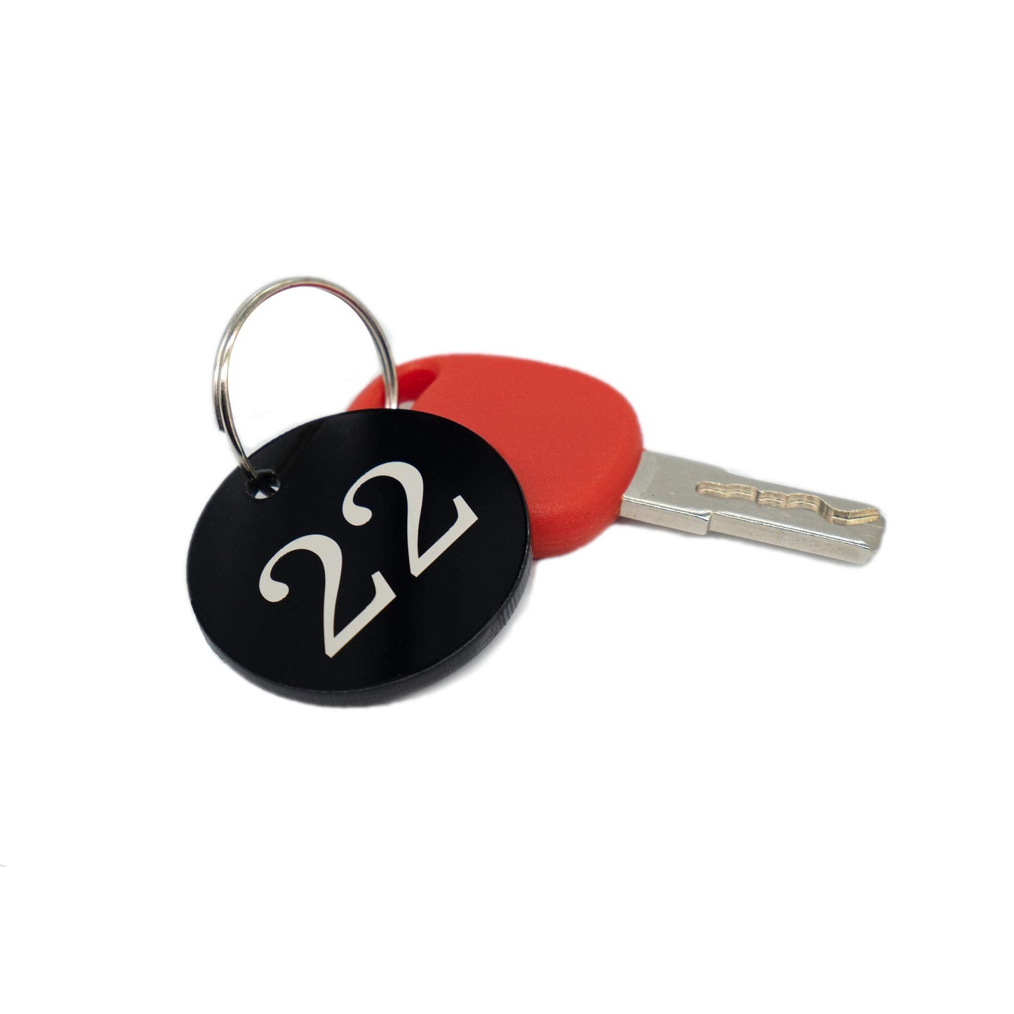 StayMax Acrylic ID Number Tags Key Tags with Key Rings Black (0-10)