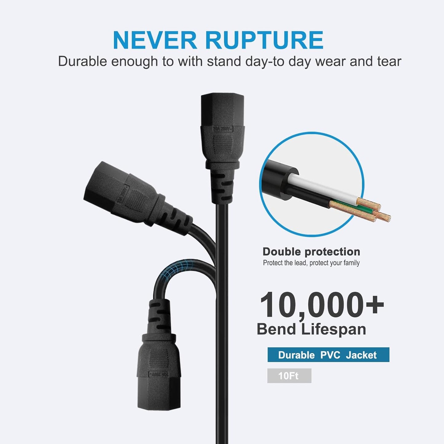 Love your yy 10Ft 3 E35 E55 F63 F80,Goplus, Prong AC Power Cord TV Universal Treadmills Cable for Computer Monitor