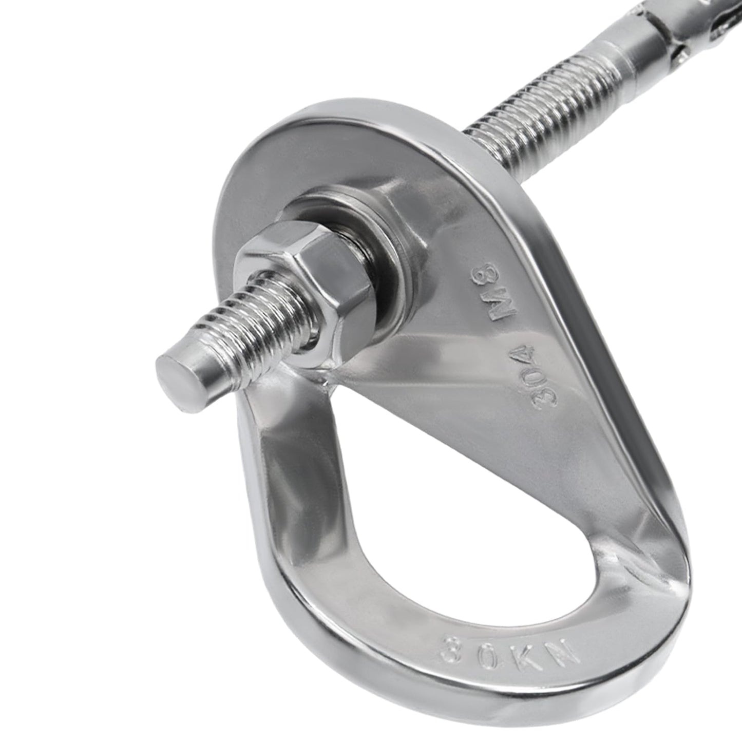 HEVSTIL 4-Pack Bolt Hanger for Climbing – 30kN Stainless Steel Rock Anchor Hanger for 8mm (1/3") Bolts for Rock Climbing, Mountaineering