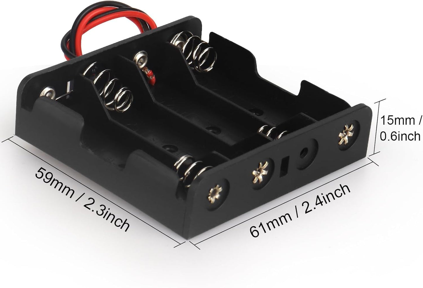 VWEICYY 2PACK 4 Leads,2PCS 4 1.5V AA Battery Holder housing with x AA Battery Holder Case, Without Cover