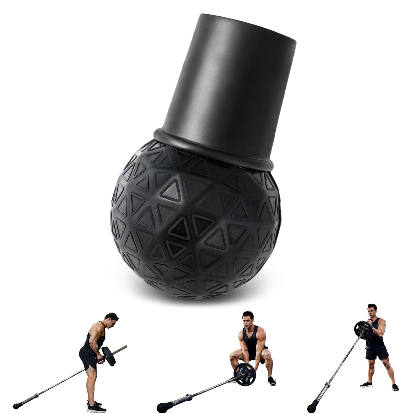 CONREDA Landmine Attachment for Barbell, Portable Landmine Base for 2" Olympic Bars, Non-Slip Rubber Barbell Landmine Attachment for T-Bar Row, Press, Squat, Rotation, Home Gym Equipment