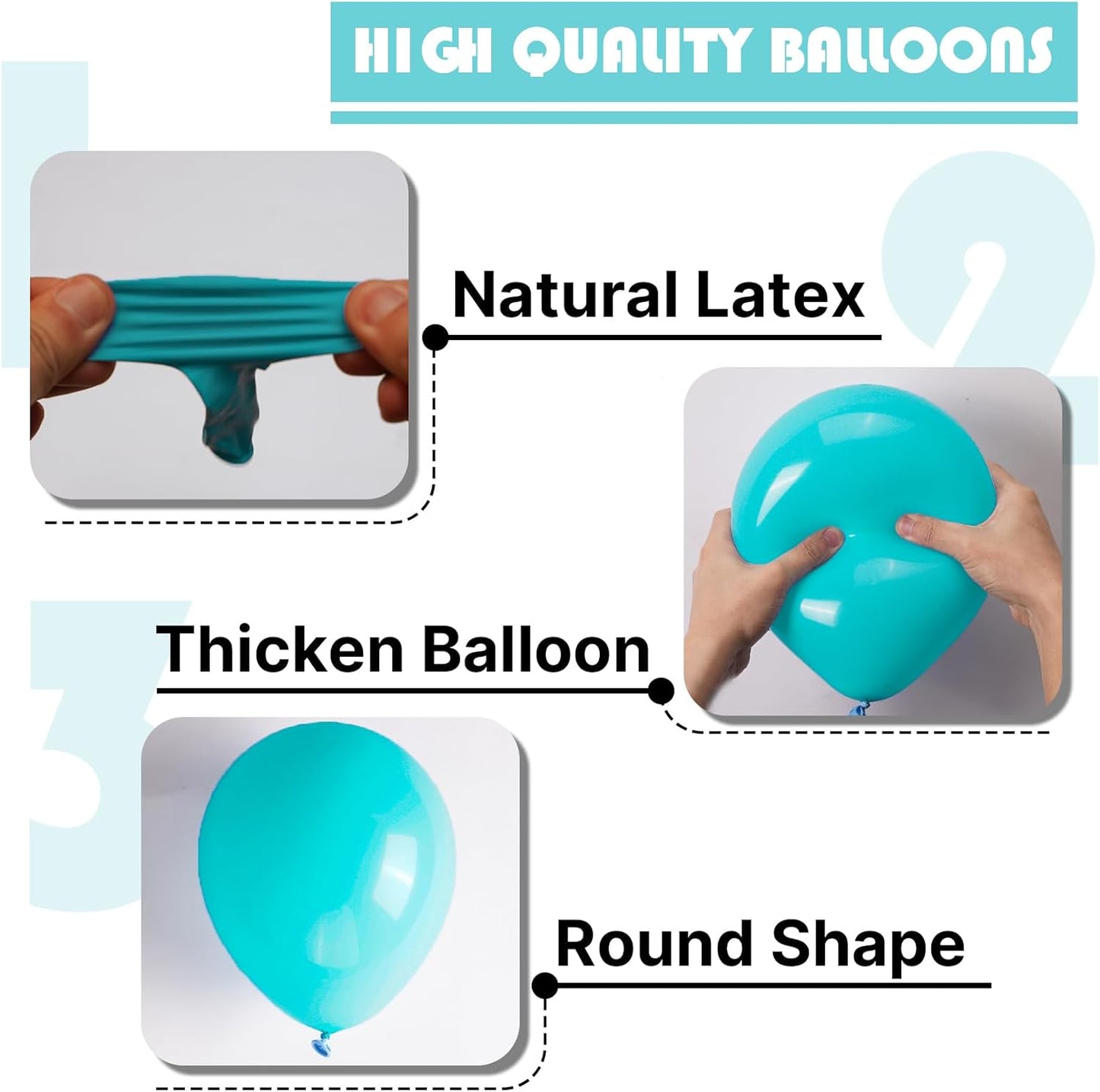 PartyWoo Teal Balloon Arch Kit - 140pcs in 5, 10, 12 Inch Sizes | Perfect for Baby Showers, Graduations & Parties