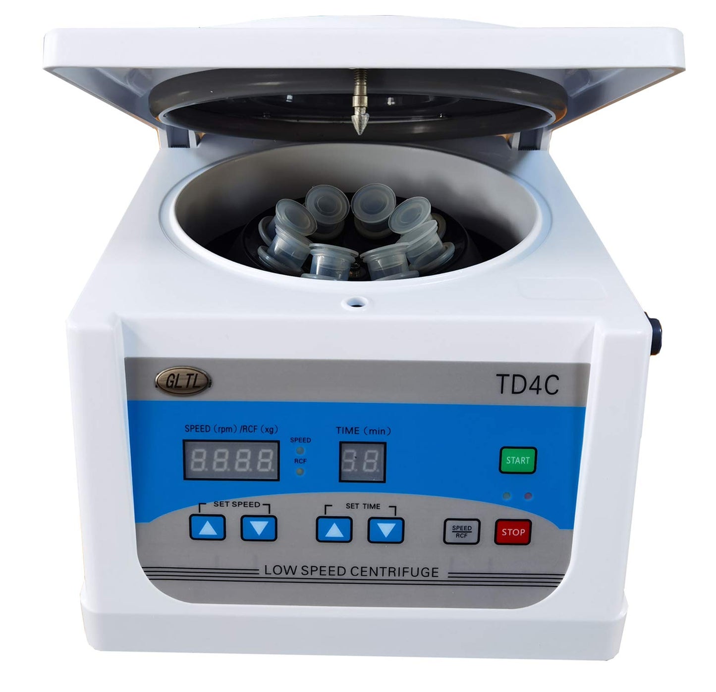 TD4C Digital Bench-Top Centrifuge with Brushless Motor: Ultra-Quiet, Adjustable Speed & Timer, 100-4000rpm (Max 2200xg), 8X(10-15) ml Tubes for Laboratory, Medical Research, Beauty