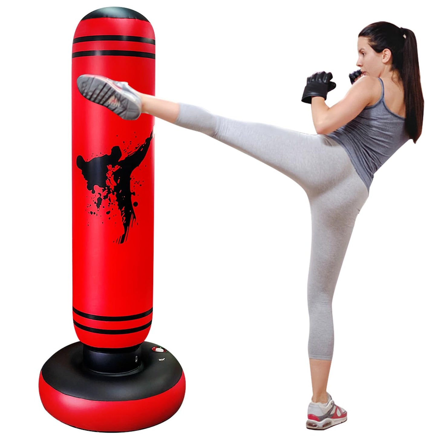 63 Inch Punching Bag Kid, Free Standing Boxing Bag for Kids,Inflatable Dummy, Inflatable Punching Bag, De-Stress Boxing Bag for Kids.