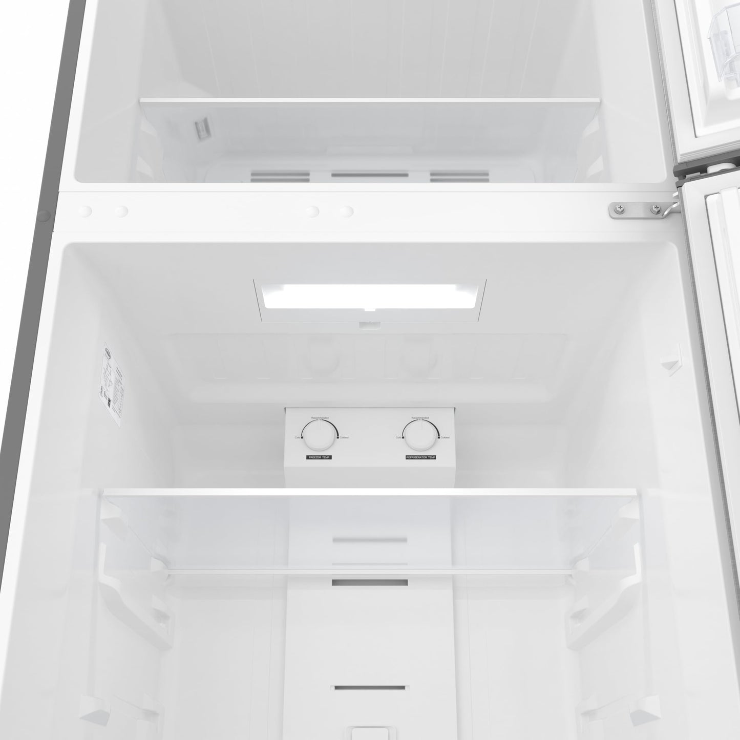 KoolMore 28 Inch 14 Cu Ft Top Freezer Refrigerator, Stainless Steel, Freestanding Full Size Fridge Freezer for Home Kitchen or Garage