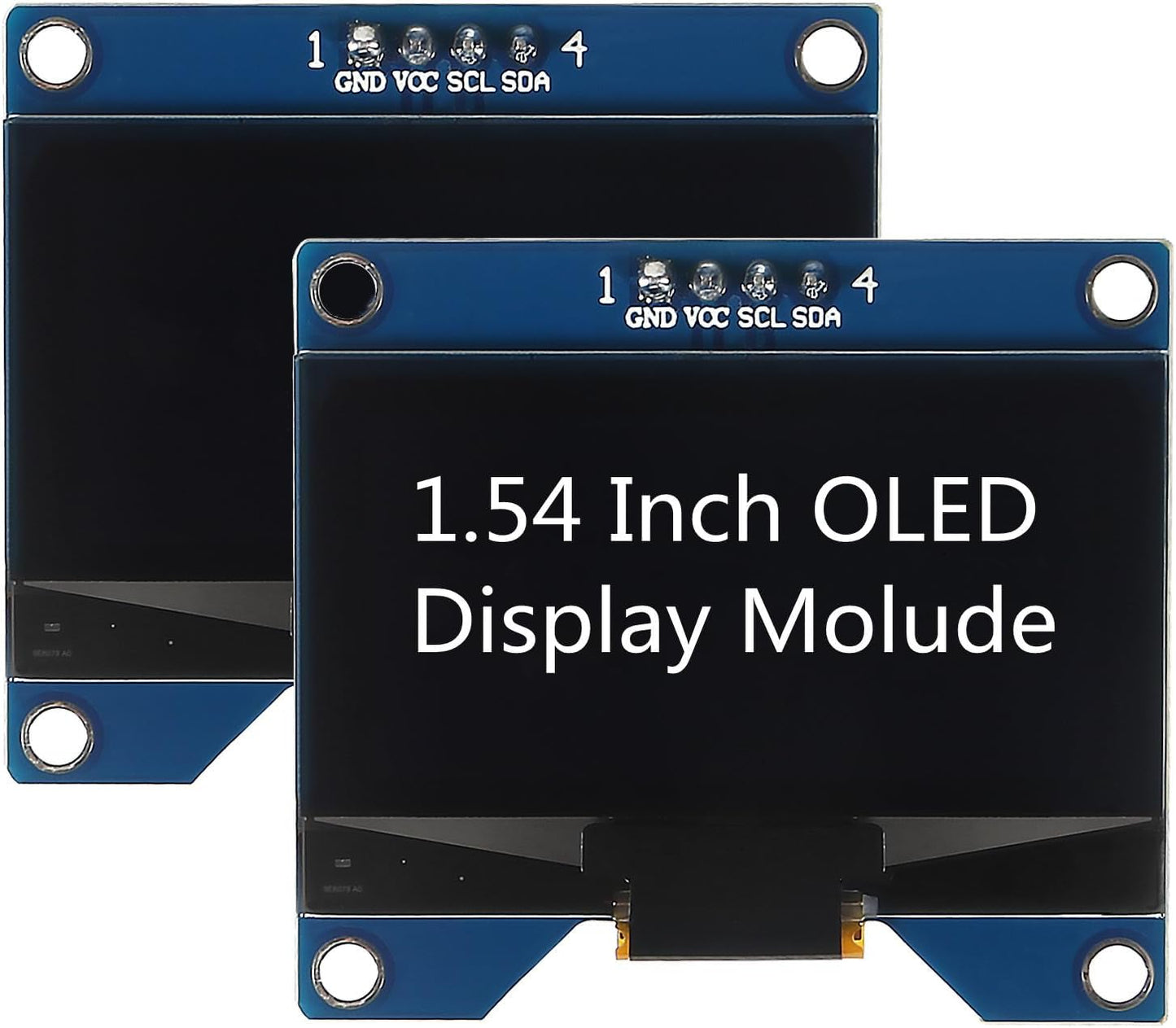 MELIFE 2pcs 1.54 Inch I2C 128x64 SSD1309 OLED IIC Display Module, Pixel Driver Self-Luminous OLED Screen Board