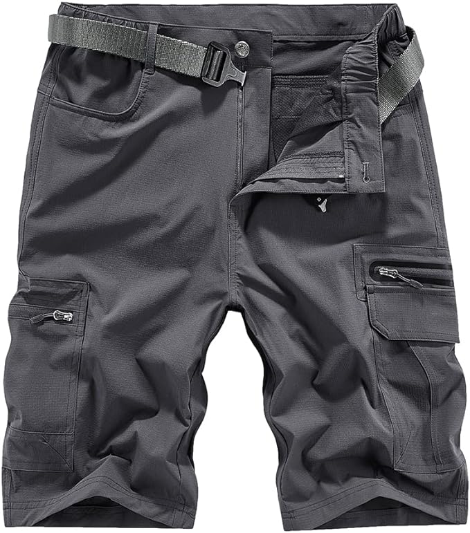 Quick Dry Hiking Shorts Men's Cargo Casual Outdoor 4-Way Stretchy Lightweight Summer Short with Multi Pockets 30-46 (No Belt)