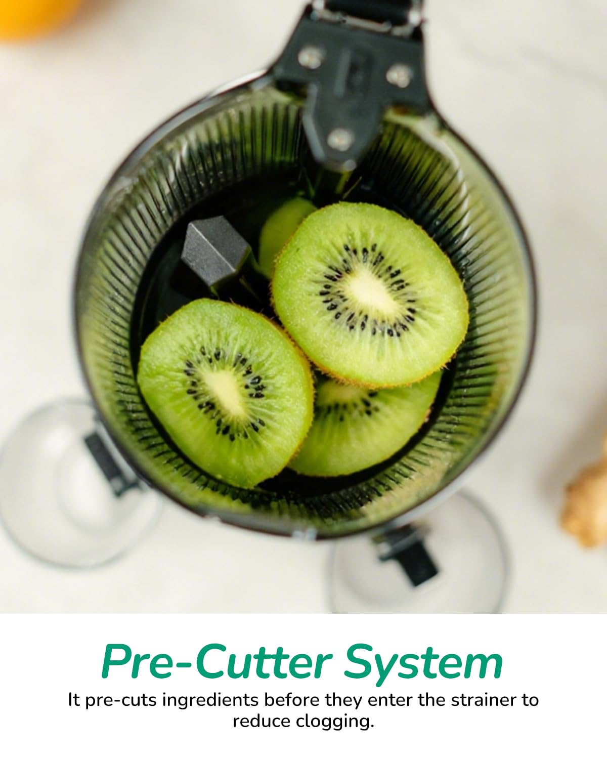 Canoly C09 Cold Press Juicer, 6" Extra Wide Feed Chute, 3-IN-1 Strainers (Juice & Sorbet & Nut Milk), Powerful AC Brushless Motor, Self Precut System, Juicer Machines with BPA-Free (Classic)