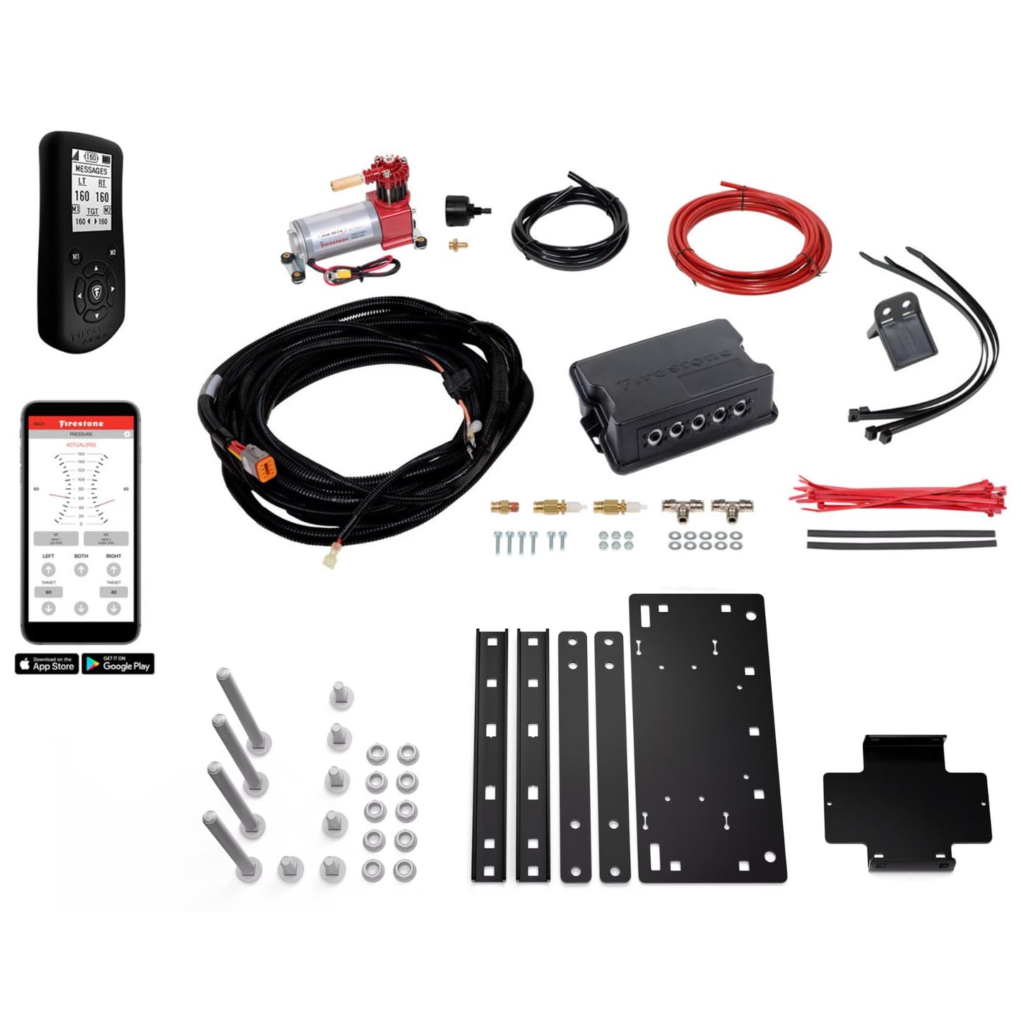 Firestone Airide 2923 Air Command Single Wireless App & Remote Heavy Duty Compressor Kit fits Air Helper Springs (1/4" Tubing) | 150 PSI | Single Path | Easy Installation