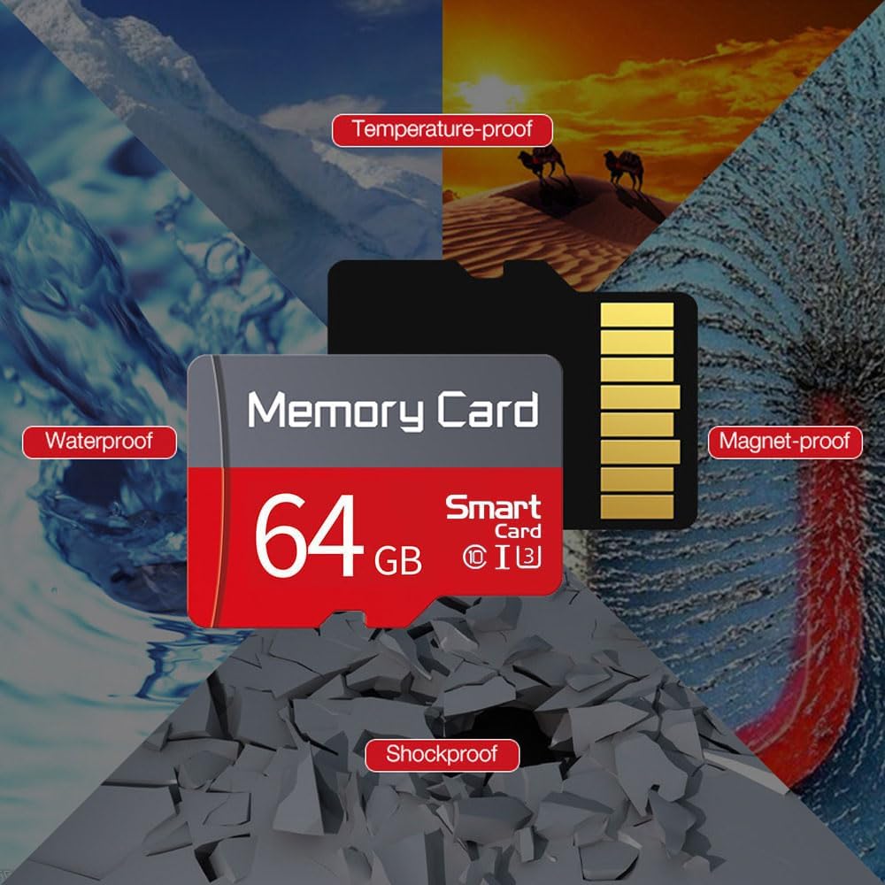 funxwe 2 Pack 64GB (64GB x2) TF Card with Adapter, Ultra High Speed SD Card Flash Memory Card