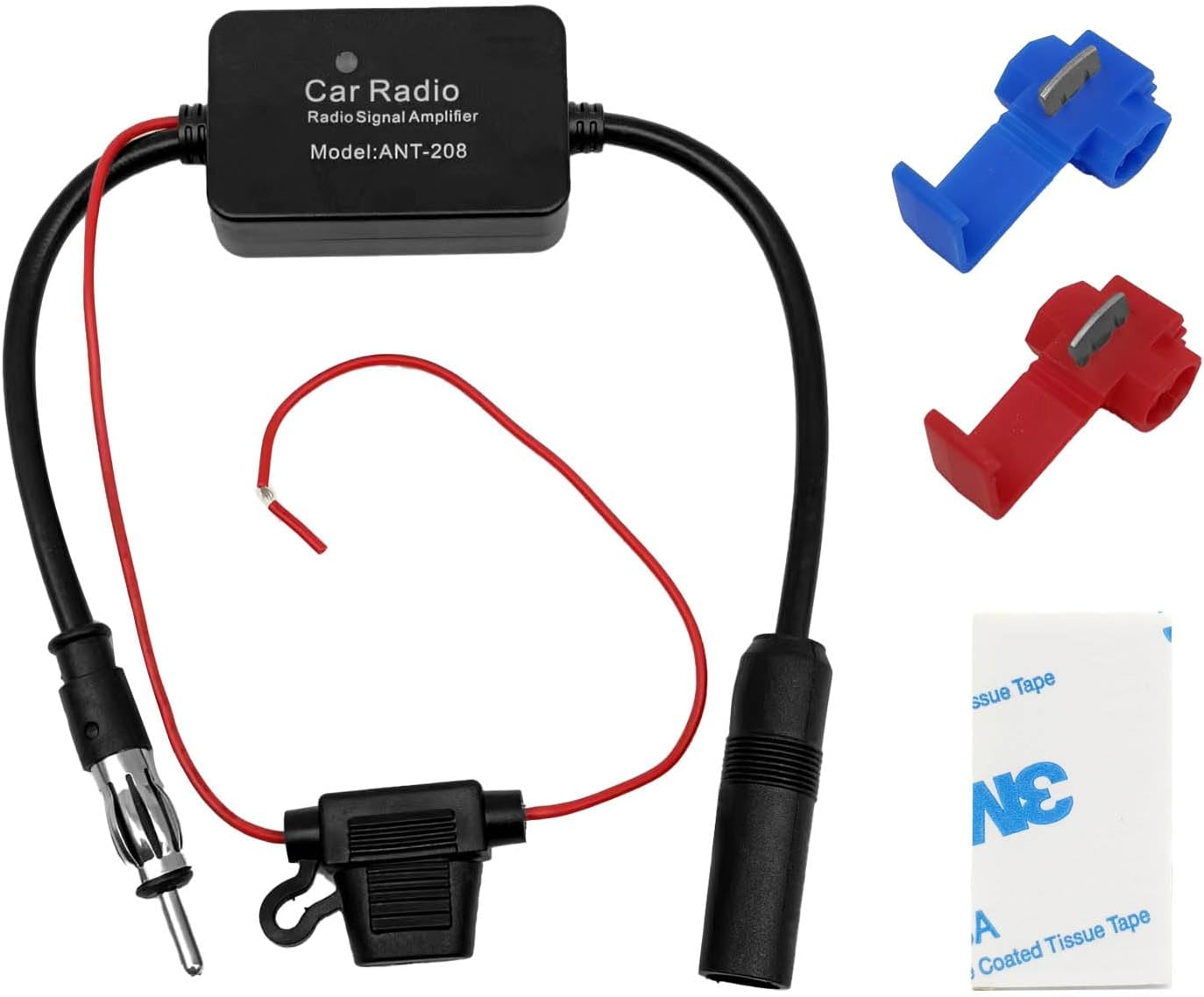 BSAMZO 12V 25 Car Antenna Booster db Antenna Signal Reception Amplifier, Amplify Signal & Reduce Noise AM FM for Car