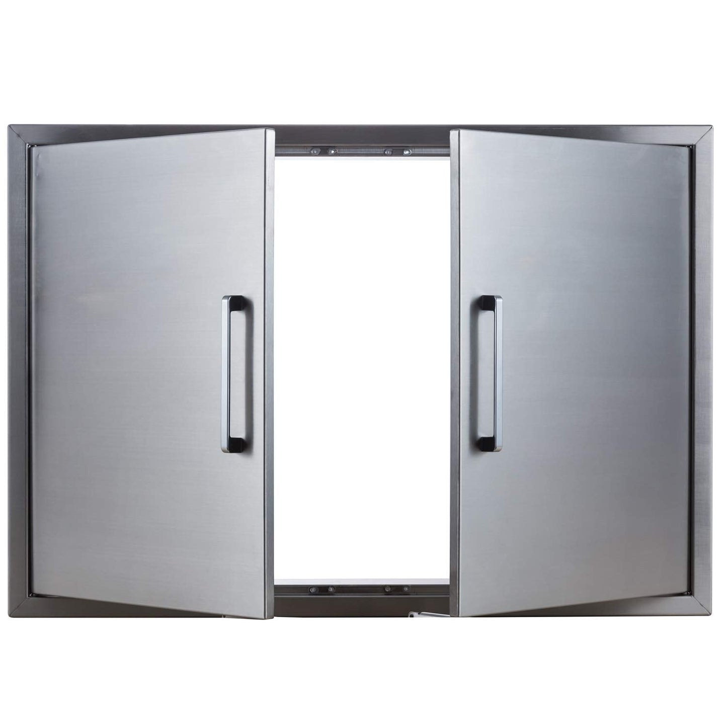 Outdoor Kitchen Doors- 30" W x 21" H - Stainless Steel BBQ Double Access Door,Flush Mount for Outdoor Kitchen and BBQ Island