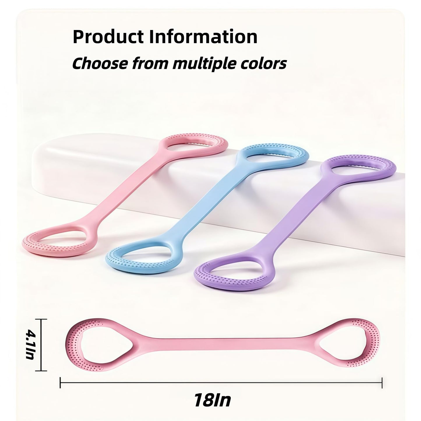 Figure 8 Resistance Band,Silicone Exercise Bands for Women,Arm Resistance Bands,Arm Workout Bands.（Pink）
