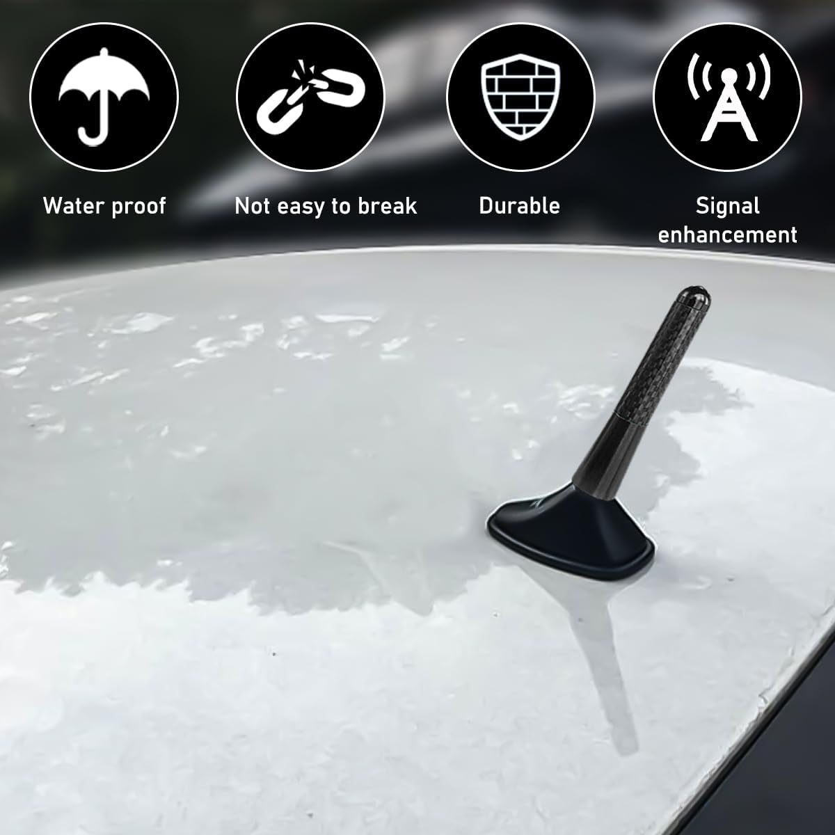 Yourkar 3.15 Inch Car Short Antenna, Aluminum Auto Roof Mount Short Antenna, Radio Antenna Mast Replacement with Screws