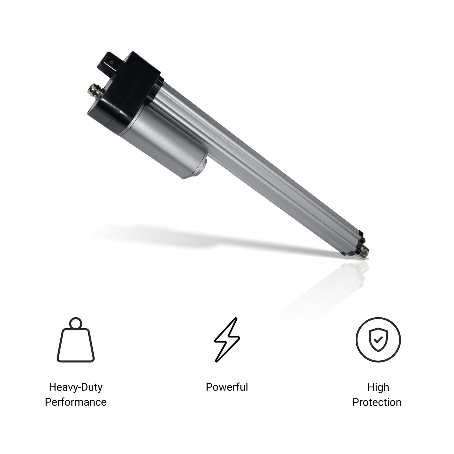 Progressive Automations 24V Water-Resistant Linear Actuator - 6 inches Stroke, 450 lbs Force, IP66 for Industrial, Solar Usage, Brushed DC Electric Motor & Stainless Steel Stroke Rod, PA-10