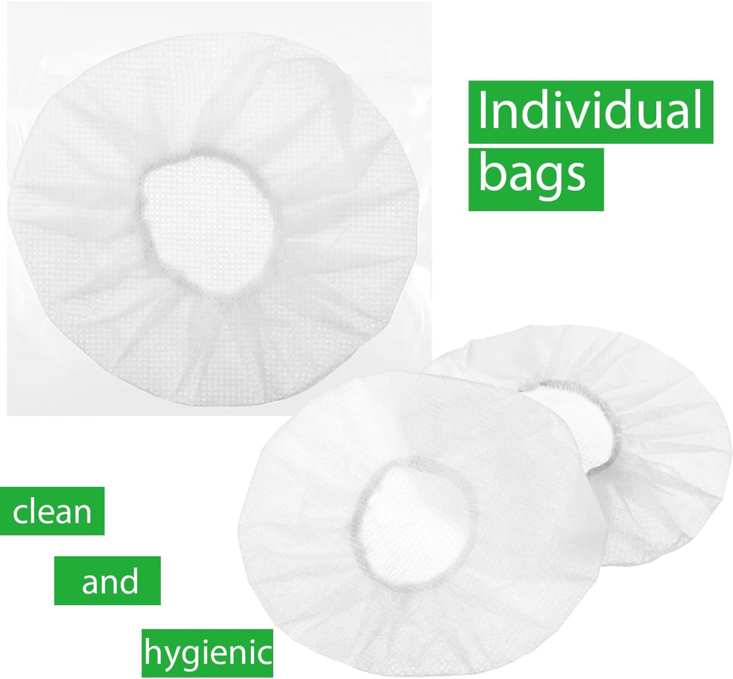BBTO 100 Headphones(11 cm,White) Pieces Headphone Ear Covers Disposable Earphone Sanitary Non-Woven Stretch Earpad
